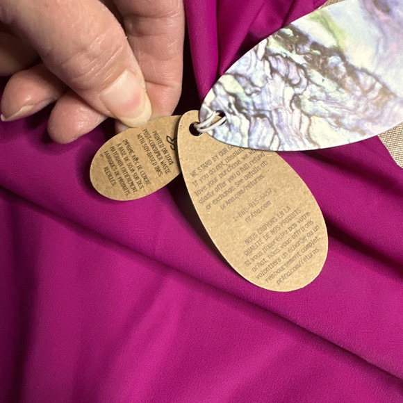 PRANA Ani Rich Fuchsia Pink Racerback Swim Active Tankini Top Womens Sz L - Picture 8 of 13